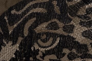 Leopar Kafası Nakışlı Kahve Yastık Kırlent 55x55