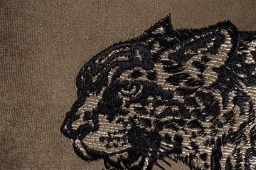 Leopar Nakışlı Kahve Yastık Kırlent 40x60