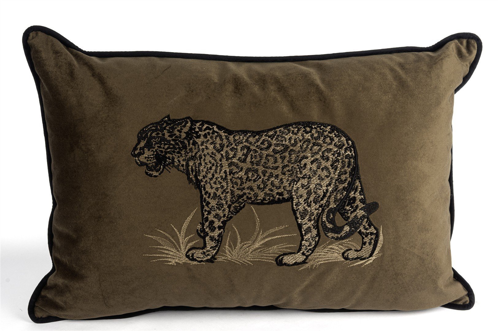 Leopar Nakışlı Kahve Yastık Kırlent 40x60