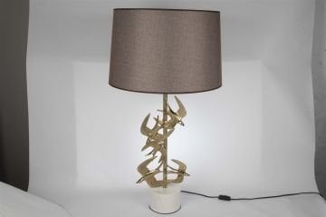 Gold Kuş Ayaklı Krem Masa Lambası 31x70cm