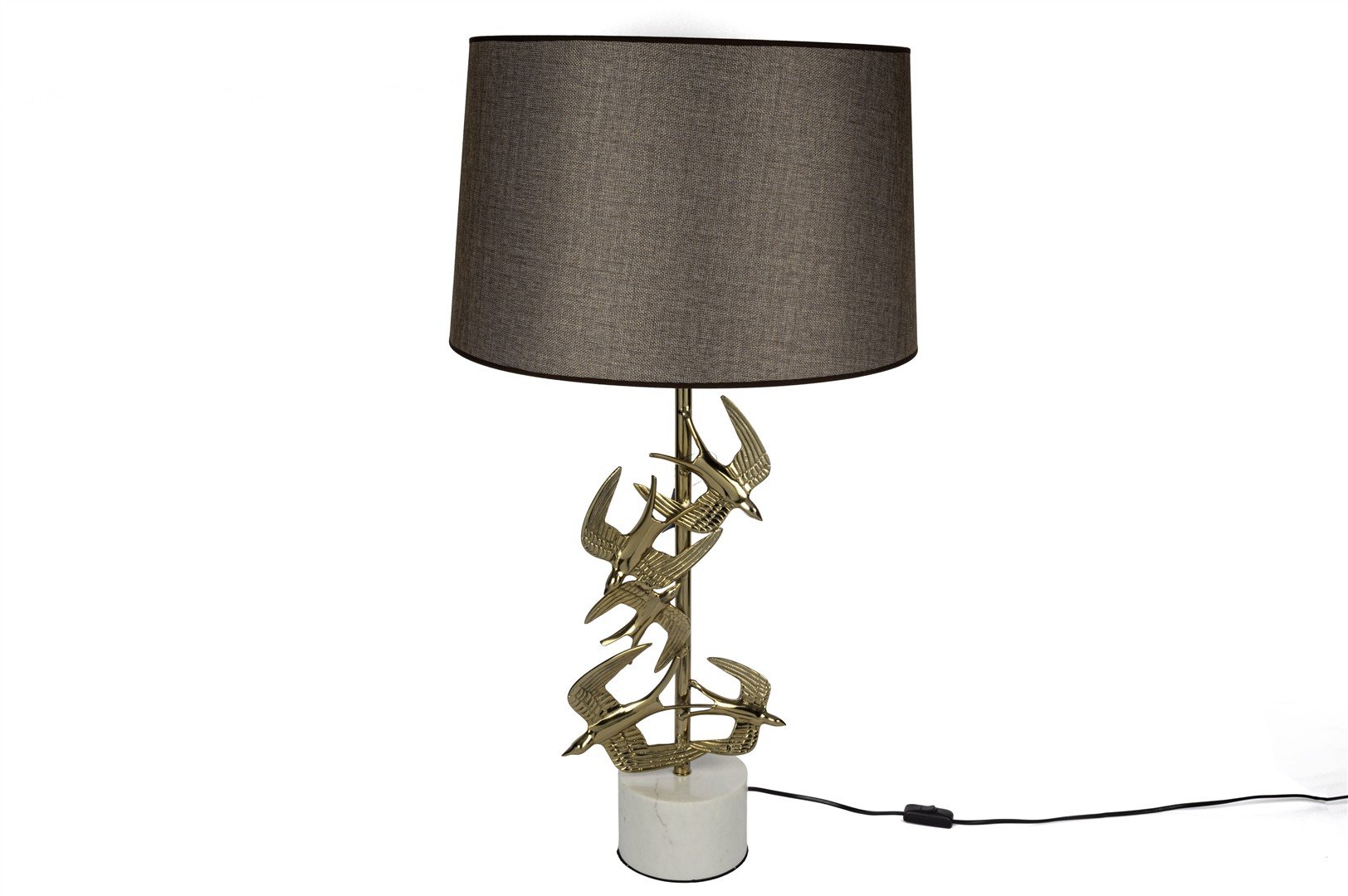 Gold Kuş Ayaklı Krem Masa Lambası 31x70cm