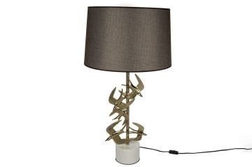 Gold Kuş Ayaklı Krem Masa Lambası 31x70cm