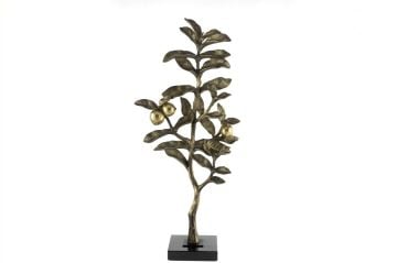 Siyah Kaideli Antik Gold Metal Ağaç Dekor 27x12x58cm