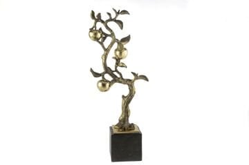 Siyah Kaideli Antik Gold Metal Ağaç Dekor 22x12x58cm
