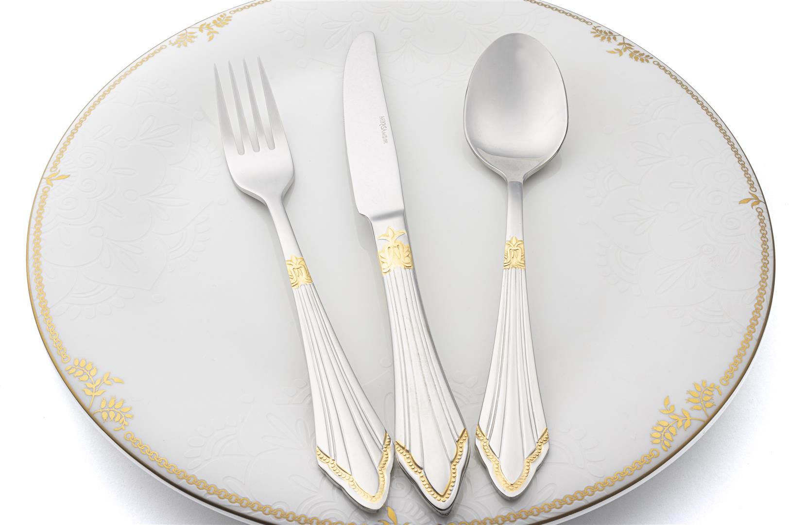 Nova Gold 90 Parça Çatal Kaşık Bıçak Seti