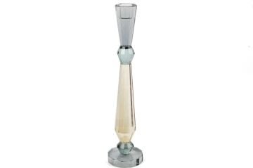 Kristal Gri Şampanya Mumluk 7x32cm