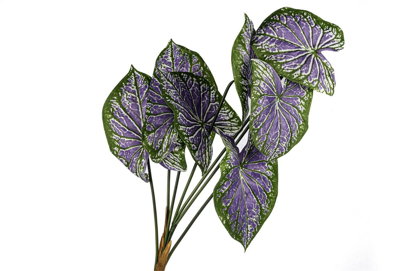 Mor Yeşil Yapraklı Yapay Çiçek 80cm