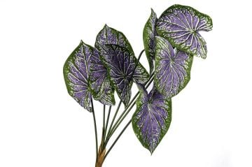 Mor Yeşil Yapraklı Yapay Çiçek 80cm