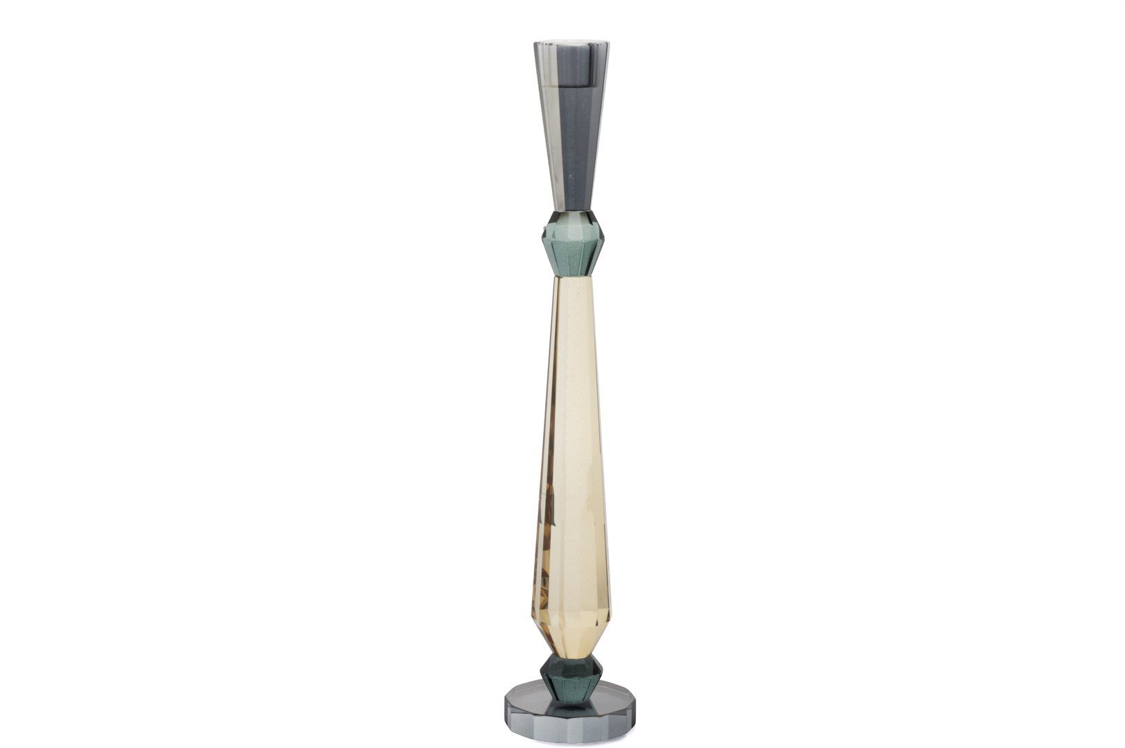 Kristal Şampanya Yeşil Mumluk 7x38cm