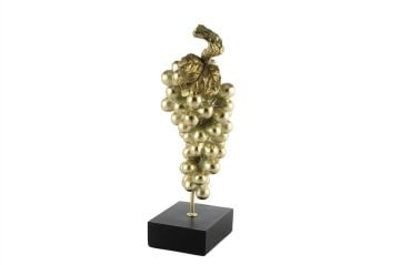 Siyah Kaideli Gold Üzüm Resin Dekor 14x13x41cm