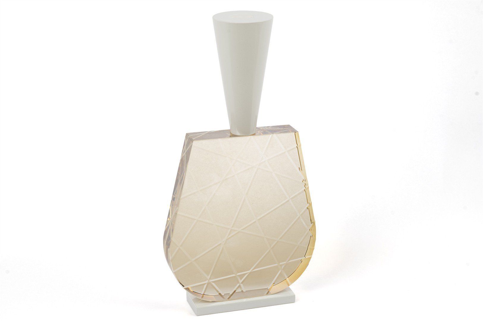 Kristal Şampanya Beyaz Mumluk 16x33cm