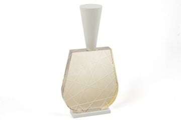 Kristal Şampanya Beyaz Mumluk 16x33cm