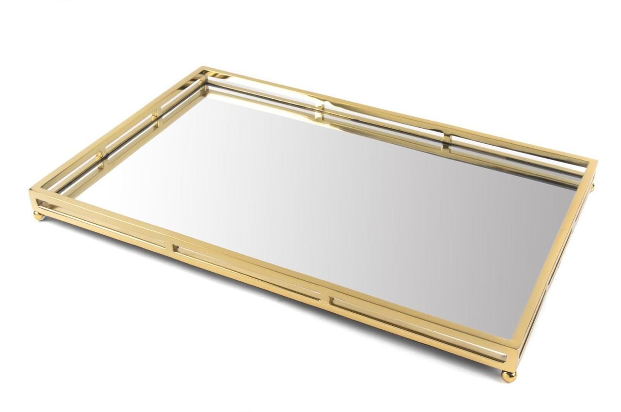 Gold Dikdörtgen Tepsi 56x36cm