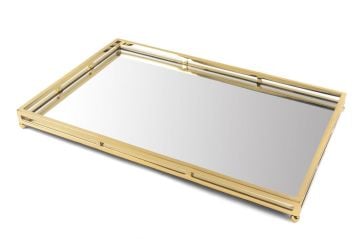 Gold Dikdörtgen Tepsi 56x36cm