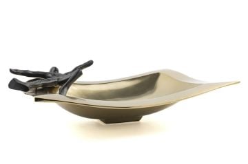 Gold Siyah Adam Dekoratif Kase 41x28x10cm