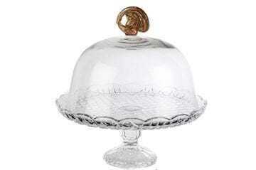 Amber Kapaklı Cam Kek Standı 31x31cm