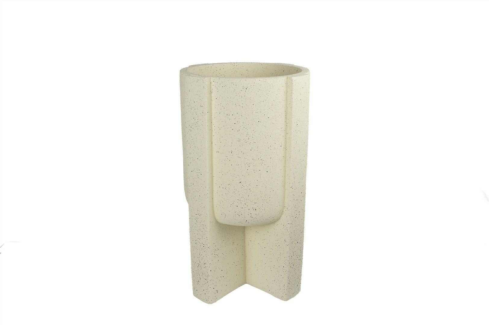 Krem Polyresin Saksı 34x61cm