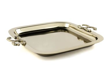 Gold C Logolu Tepsi 28x24cm