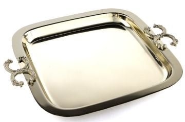 Gold C Logolu Tepsi 28x24cm