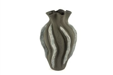 Gri Beyaz Vazo 25x40cm