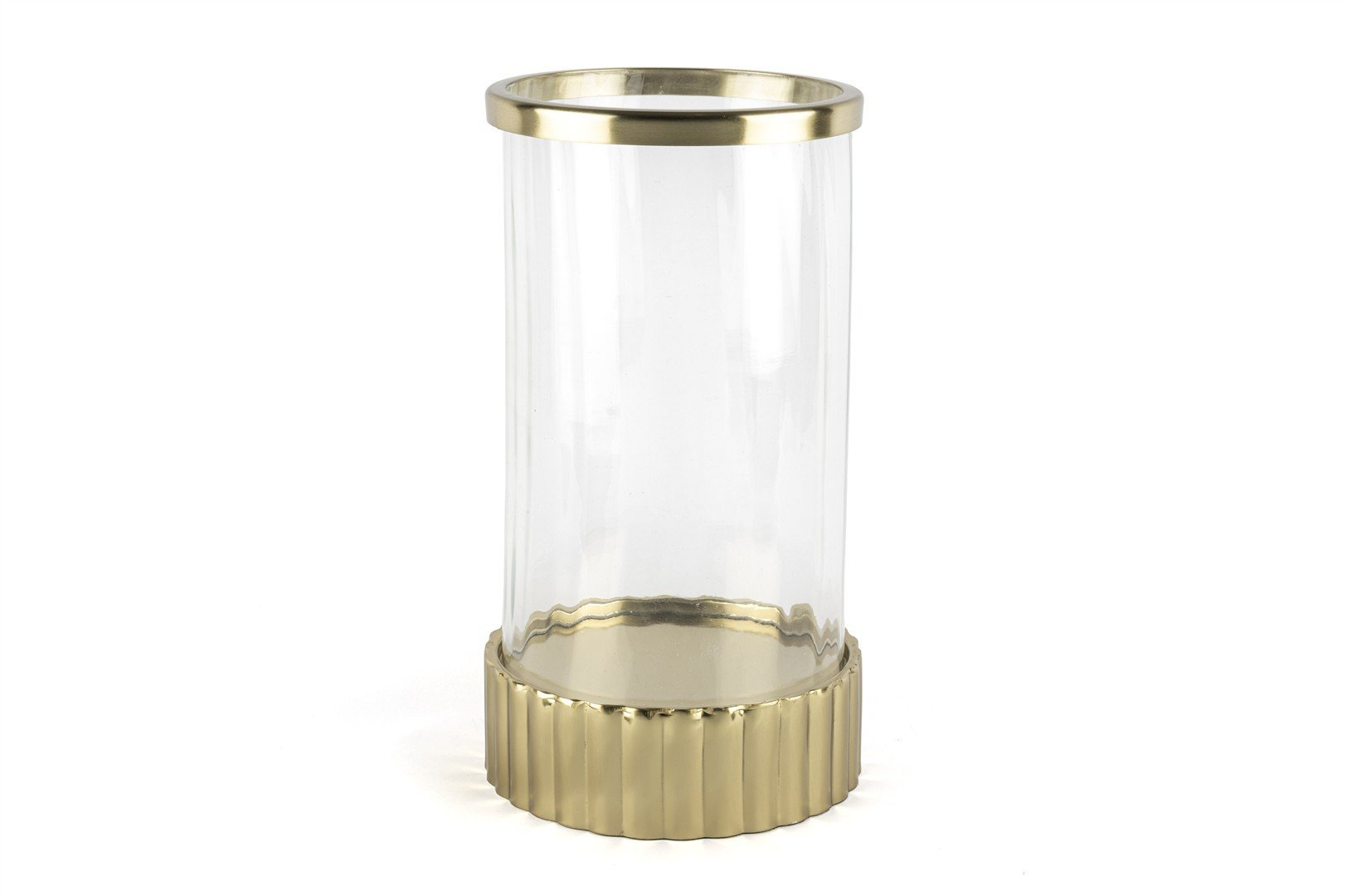 Gold Standlı Cam Mumluk 17x31cm