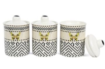 Monarch 3lü Siyah Beyaz Kavanoz 600ml