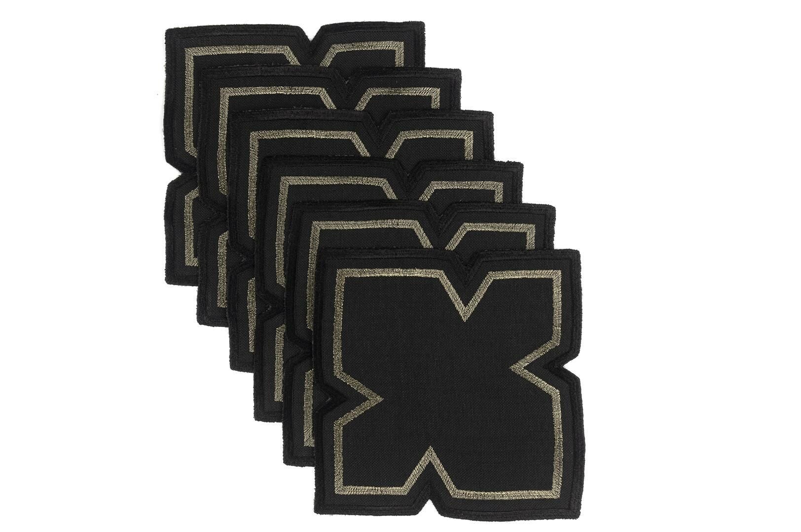 Ella Siyah 6lı Bardak Altlığı 13cm