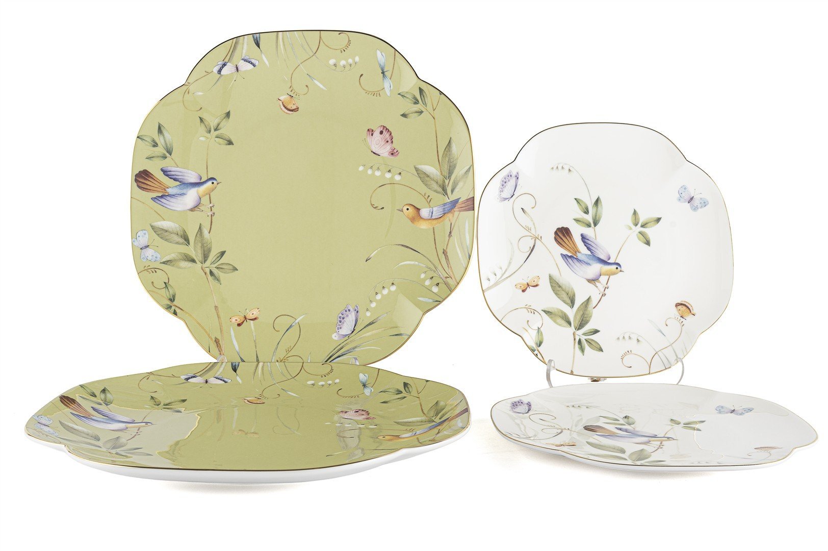 Green Garden 4 Parça Set- 2li Pasta Tabağı 19cm ve 2li Servis Tabağı 25cm