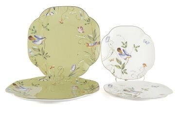 Green Garden 4 Parça Set- 2li Pasta Tabağı 19cm ve 2li Servis Tabağı 25cm