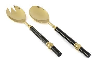 Gold Siyah Salata Servis Seti