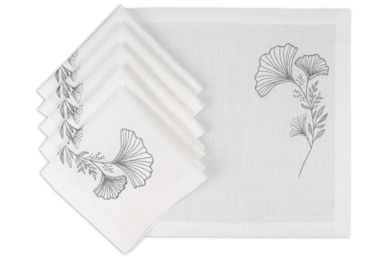 Ginko Beyaz Gümüş 6lı Peçete 40cm