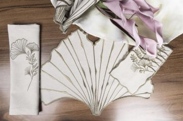 Ginko bej altın 6lı pecete 40cm