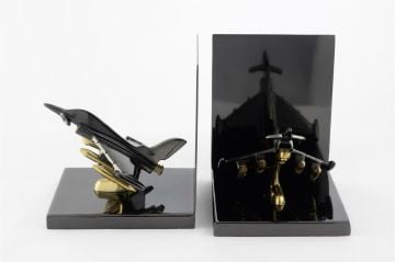 Jet Siyah Metal Kitap Tutucu 30x13x16cm