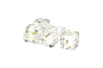 Clear Akrilik Dek 4lü Zar Seti 11x11x6cm