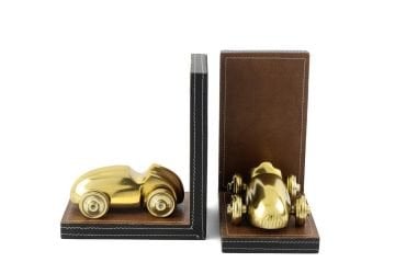Gold Arabalı Kahve Kitap Tutucu 31x10x18cm