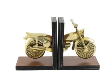 Gold Motorsiklet Kahve Kitap Tutucu 37x10x15cm