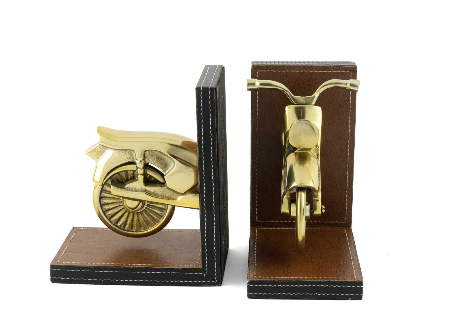 Gold Motorsiklet Kahve Kitap Tutucu 37x10x15cm