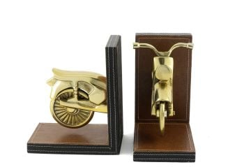 Gold Motorsiklet Kahve Kitap Tutucu 37x10x15cm