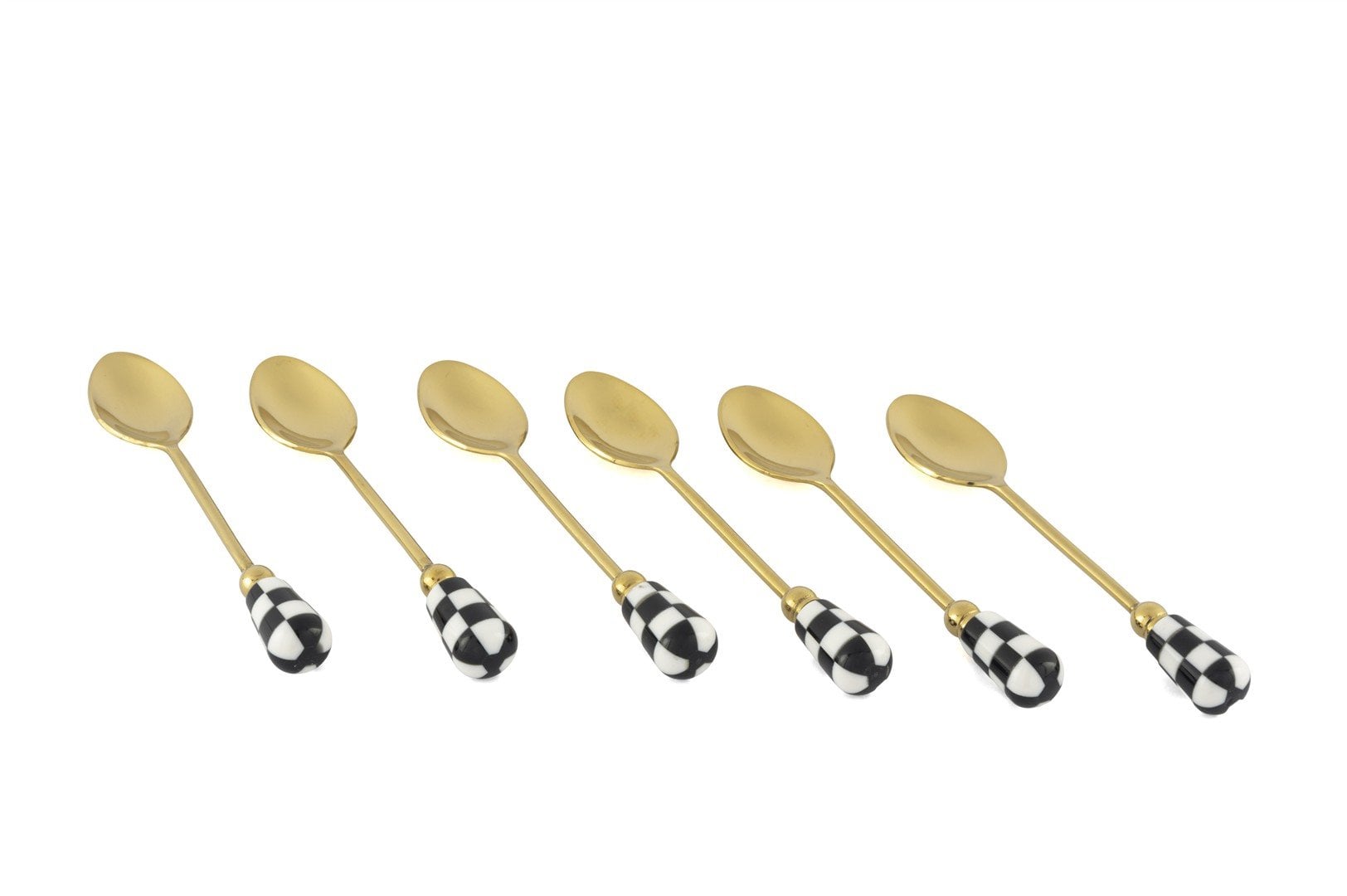 Gold 6lı Siyah Beyaz Kaşık Seti