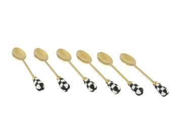 Gold 6lı Siyah Beyaz Kaşık Seti