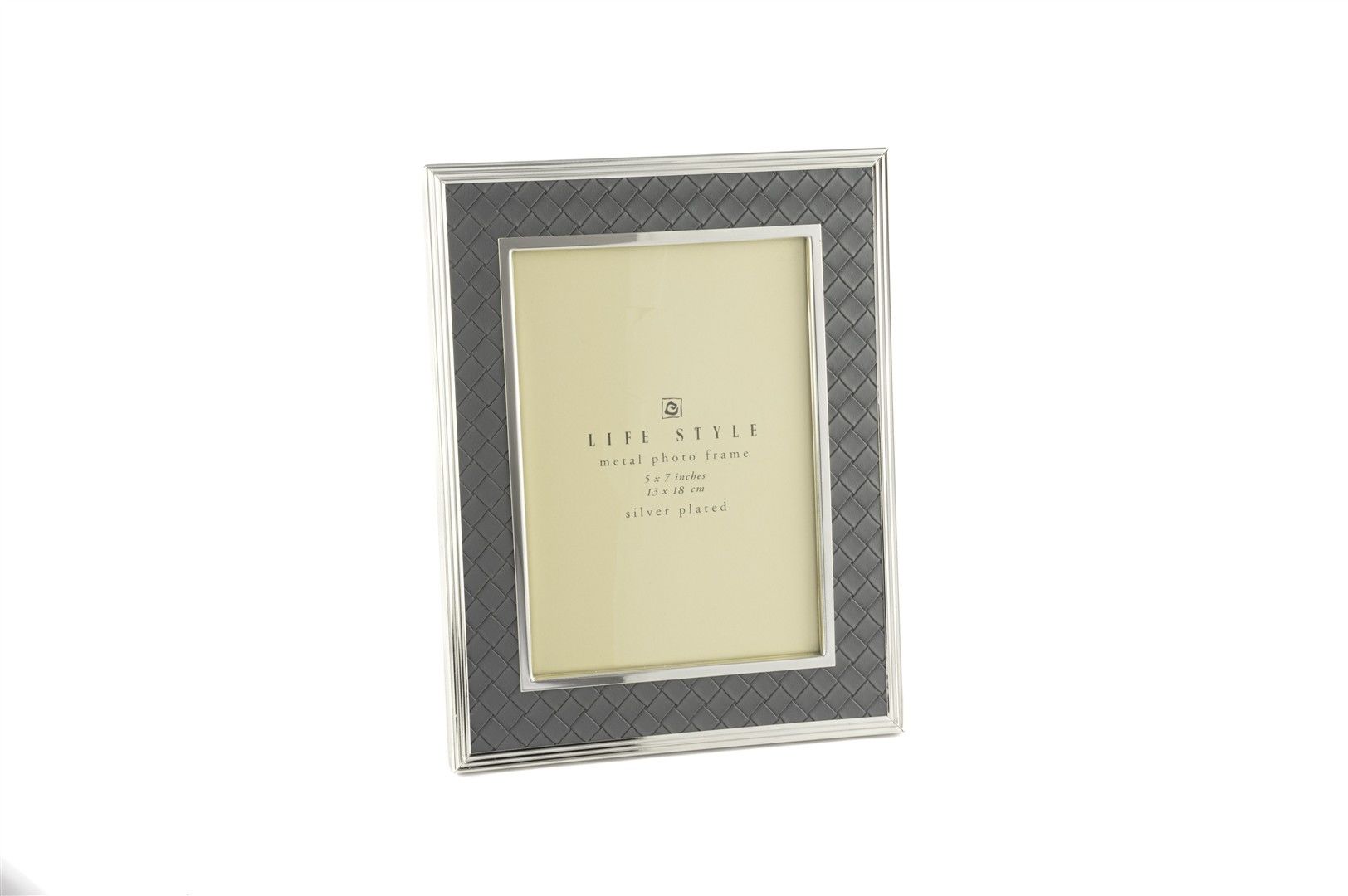 Gri Gümüş Deri Çerçeve 13x18cm