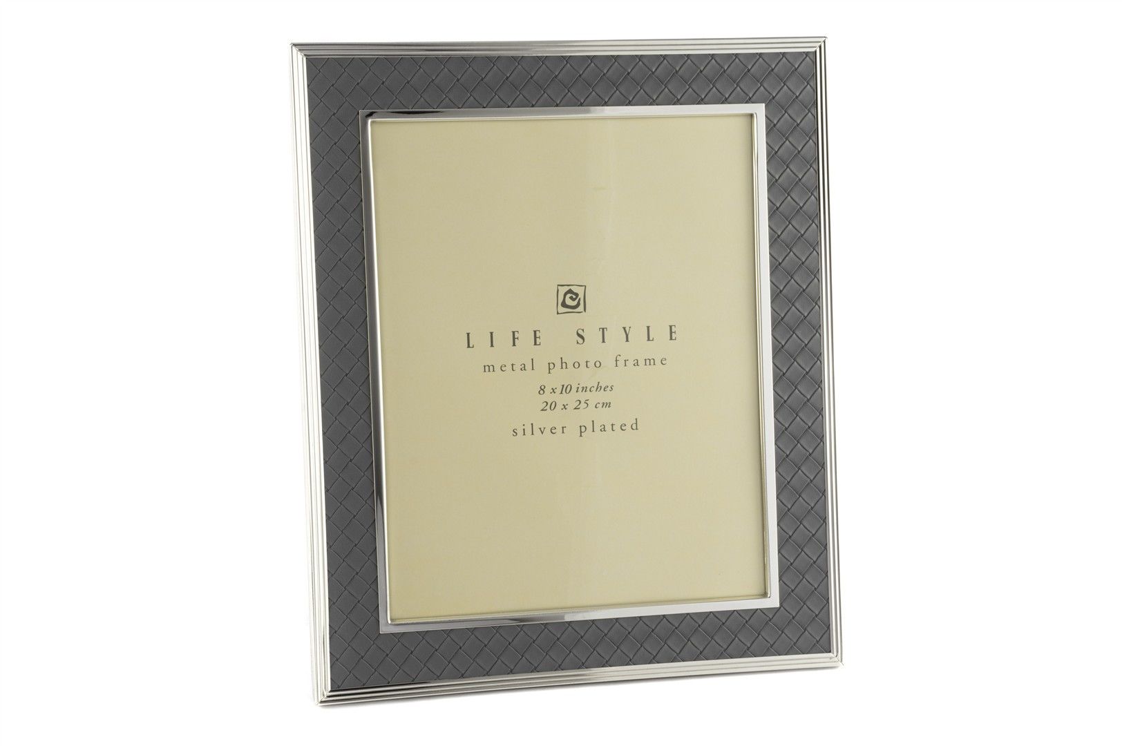 Gri Gümüş Deri Çerçeve 20x25cm