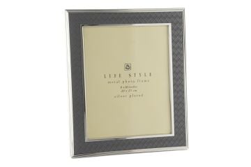 Gri Gümüş Deri Çerçeve 20x25cm