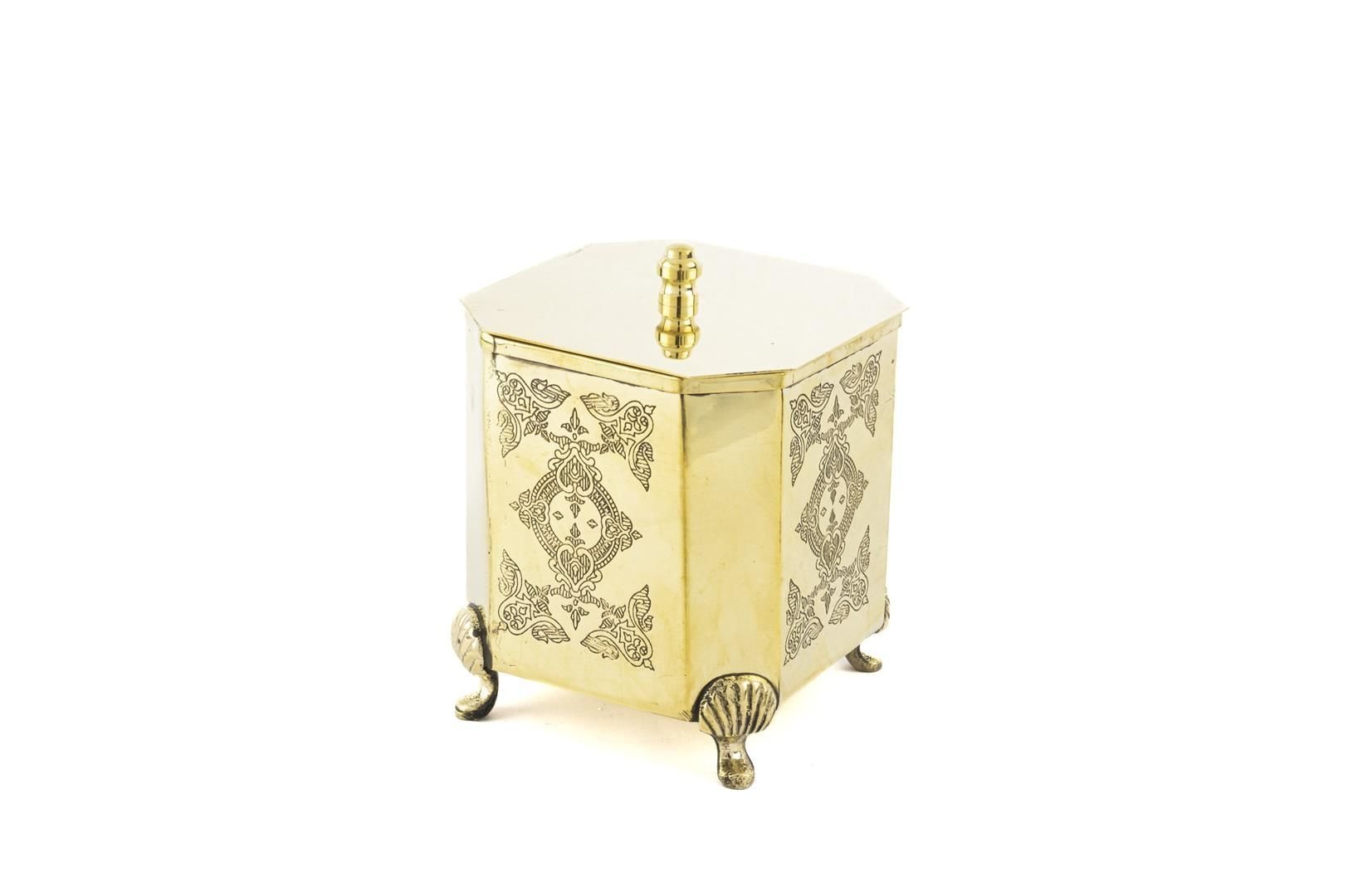 Gold Pirinç Kare Kutu 10x10x12cm