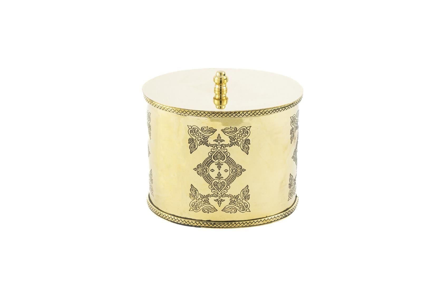 Gold Pirinç Elips Kutu 13x10x10cm