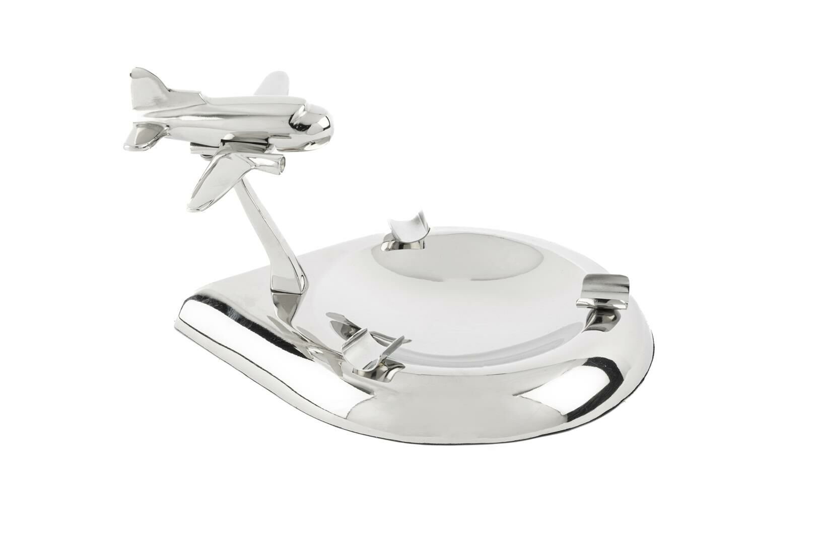 Gümüş Gold Metal Uçak Dek Küllük 23x19x13cm