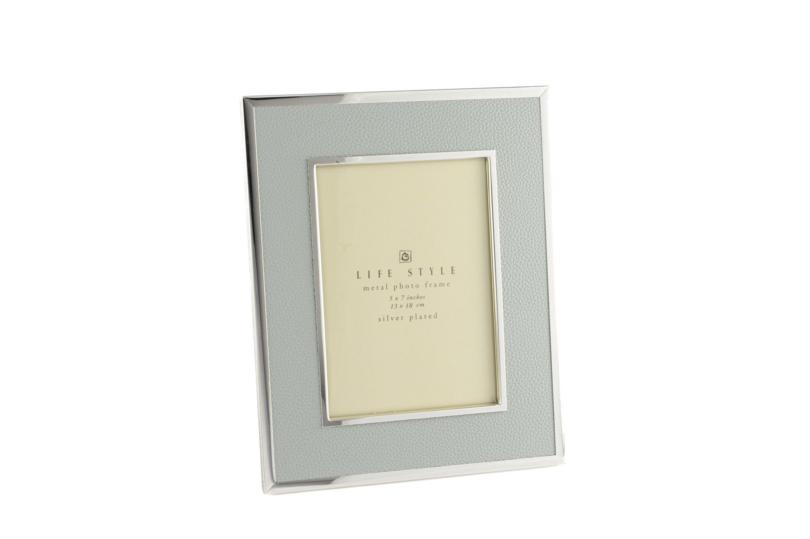 Mavi Gümüş Deri Çerçeve 13x18cm