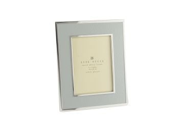 Mavi Gümüş Deri Çerçeve 13x18cm