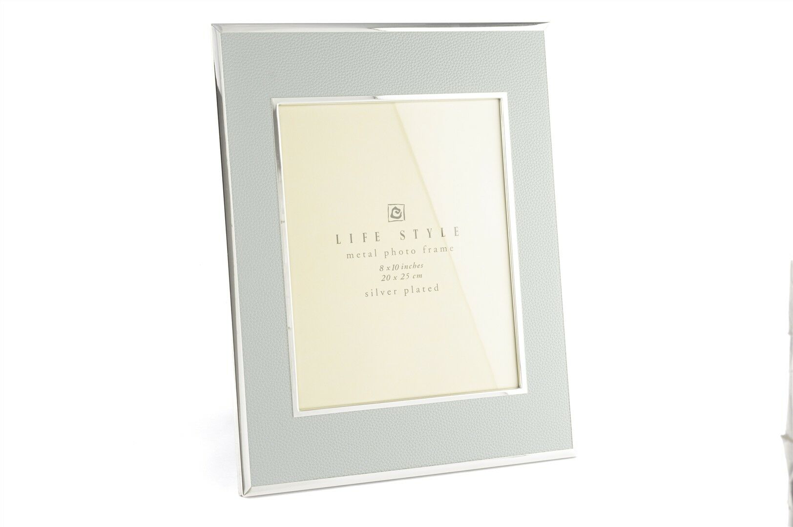 Mavi Gümüş Deri Çerçeve 20x25cm