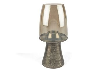 Gümüş Gold Cam Mumluk 27x57cm